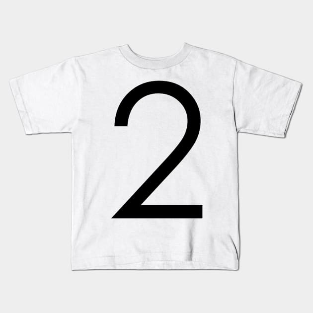 Simple Black Number #2 One Kids T-Shirt by Pavlushkaaa